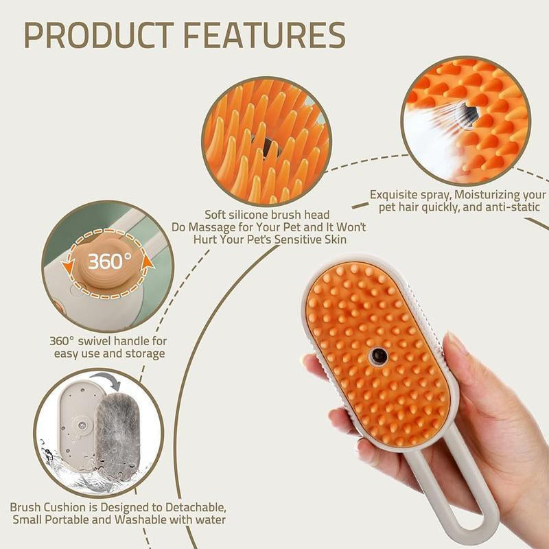 Revolutionize Pet Grooming with the 3-In-1 Cat Steam Brush – Perfect for Cats and Dogs!