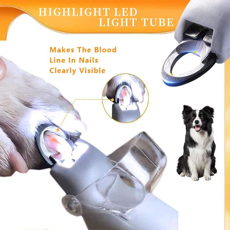 LED Light Pet Nail Clipper 5X Magnification That Doubles as a Nail Trapper, Great for Trimming Cats & Dogs Nails & Claws, Razor Sharp and Durable Blade , Quick-Clip