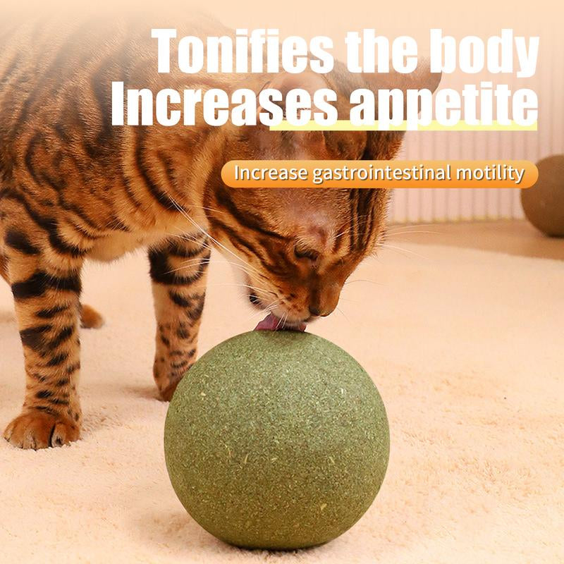 Cats Can'T Resist It: Natural Giant Catnip Ball - 10Cm, Safe & Edible, Regulates Intestinal Health, for Cats to Chew and Play With, a Super Fun Toy
