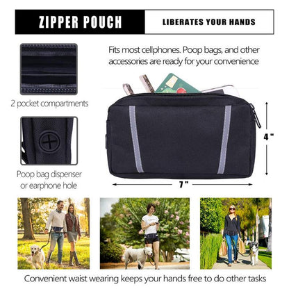 Ultimate Hands-Free Dog Leash with Zipper Pouch - Perfect for Running, Hiking, and Training Medium to Large Dogs!