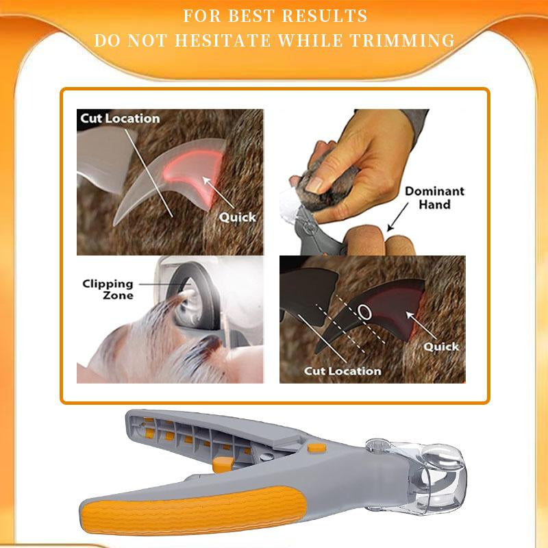LED Light Pet Nail Clipper 5X Magnification That Doubles as a Nail Trapper, Great for Trimming Cats & Dogs Nails & Claws, Razor Sharp and Durable Blade , Quick-Clip